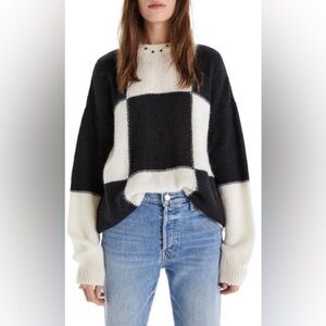 Mother Denim Checkered Sweater ‘The Long Drop Jumper’